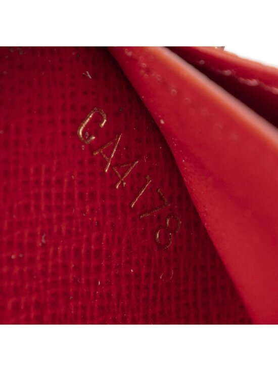 Louis Vuitton Damier Ebene Clemence Wallet Cherry 1850121  Louis Vuitton Clemence Wallet Brown Red Damier Ebene